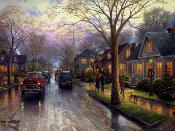 ホームタウン・クリスマス トーマス・キンケード Oil Paintings